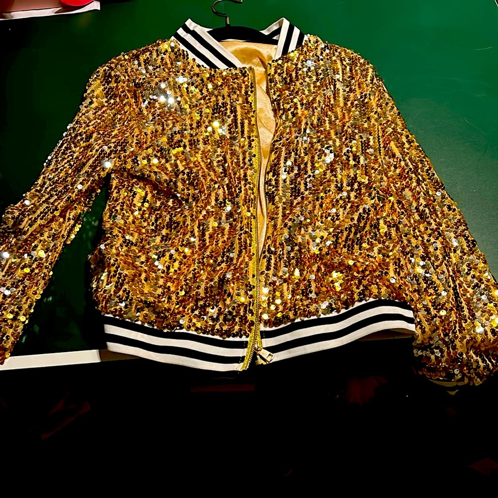 Gold sequin jacket from Amazon size M